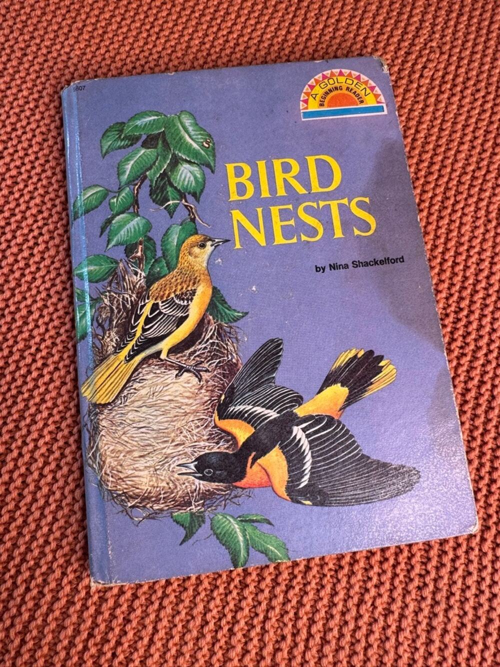 1969 Bird Nests Golden Beginning Reader Nina Shackelford Kids Bird Book